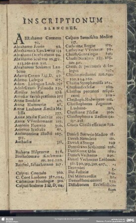 Inscriptionum Elenchus