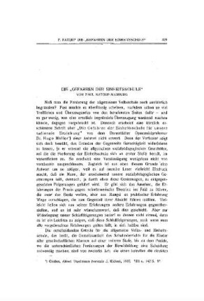 Die "Gefahren der Einheitsschule"