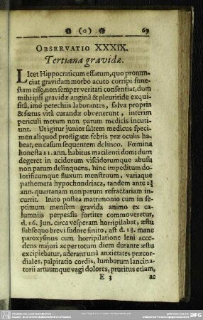 Observatio XXXIX. Tertiana gravidae