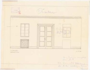Villa von der Heydt, Berlin-Tiergarten Umbau: Speisezimmer: Wandansicht 1:20
