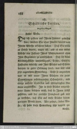 28. Schädliche Lectüre