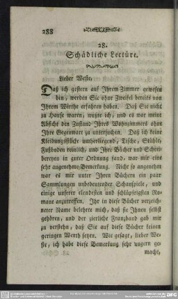 28. Schädliche Lectüre
