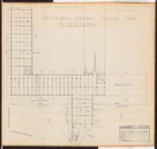Reichsluftfahrtministerium, Berlin: Stützenplan Eisenbau 1:200