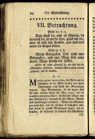 VII. Betrachtung.