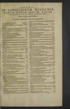 Index in consiliorum menochianorum tomum nonum