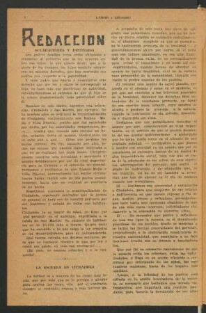 Aclaraciones y petitorio