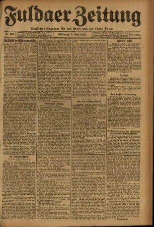 Ausgabe vom Mittwoch, den 07. Juni 1922.