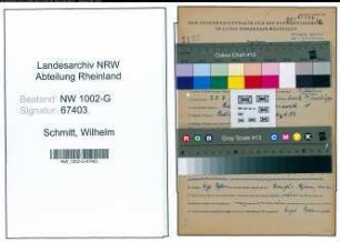 Entnazifizierung Wilhelm Schmitt, geb. 23.03.1895 (Schneider)