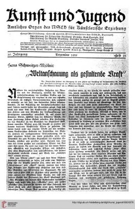 N.F. 15.1935: "Weltanschauung als gestaltende Kraft"
