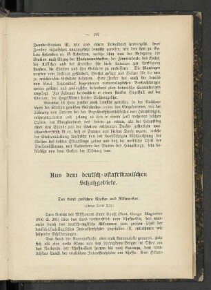 Aus dem deutsch-ostafrikanischen Schutzgebiete.