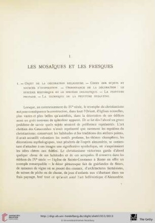 I. Les mosaïques et les fresques