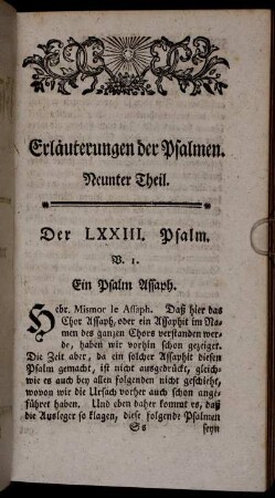 Der LXXIII. Psalm.