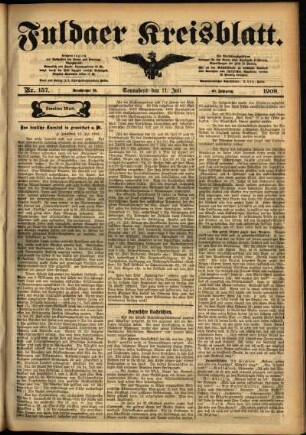 Zweite Ausgabe vom Samstag, den 11. Juli 1908.