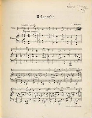 Melancolie : für Violine & Piano