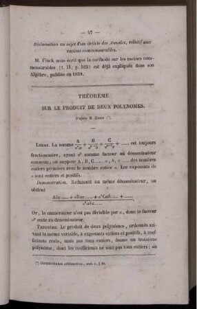 Théorème sur le produit de deux polynomes.