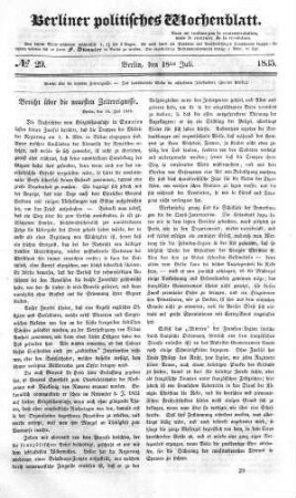 No 29, 18. Juli 1835
