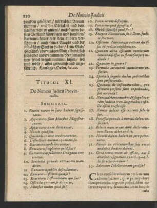 Titulus XI. De Nuncio Judicii Provencialis.