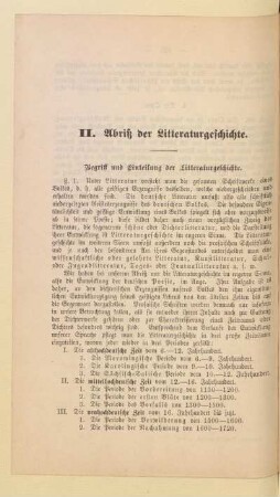 II. Abriß der Litteraturgeschichte