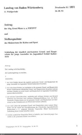 Drucksachen 1851-2000: Anträge, Anfragen, Gesetzentwürfe