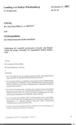 Drucksachen 1851-2000: Anträge, Anfragen, Gesetzentwürfe