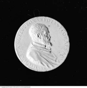Medaille des Michelangelo, Avers: Brustporträt nach rechts; Perlrand