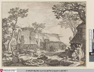 [Bauernhaus mit Tobias und dem Engel vorne rechts; Farmyard with Tobias and the angel]