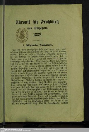 1882: Chronik von Frohburg und Umgebung