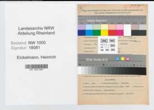 Entnazifizierung Heinrich Eickelmann, geb. 28.04.1912 (Zollassistent)