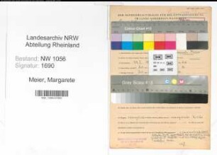 Entnazifizierung Margarete Meier , geb. 24.01.1919 (Angestellte)