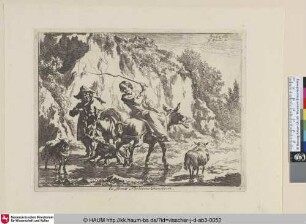 [Das Weib auf dem ausschlagenden Esel; Woman whipping her donkey]