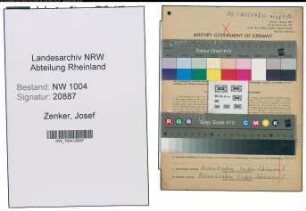 Entnazifizierung Josef Zenker , geb. 08.12.1904 (Schlosser)