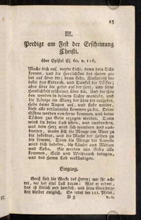 25-36, III. Predigt am Fest der Erscheinung Christi.
