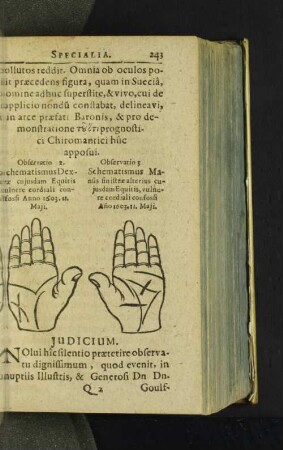 Observatio 2. Schematismus Dextrae cujusdam Equitis vulnere cordiali confossi ... [u. a.]