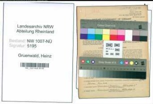 Entnazifizierung Heinz Gruenwald , geb. 31.05.1903 (Kaufm.Angestellter)
