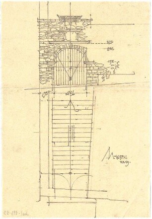 Döllgast, Hans; Marktbreit; Kirche mit Aussegnungshalle - Grundriss; Ansicht