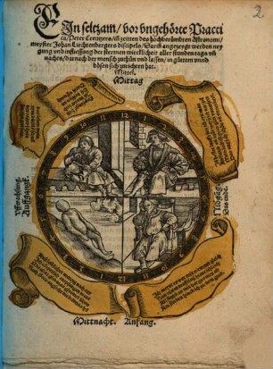 Ein seltzam, vor vngehörte Practica, Peter Creutzers, in[n] zeitten des hochberümbten Astronomimeyster Johan Liechtenbergers discipels : Darin[n] angezeygt werden neygung vnd infliessung der sterrnen wircklicheit aller stunden tags vn[d] nachts, darnach der mensch zuthun vnd lassen, in guttem vnnd bösen sich zurichten hat