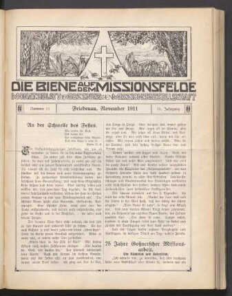 Nummer 11. Friedenau, November 1911. 78. Jahrgang