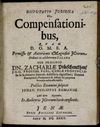 Disputatio Iuridica De Compensationibus