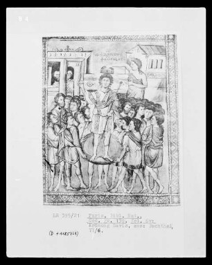 Pariser Psalter — Die Krönung Davids, Folio 6verso