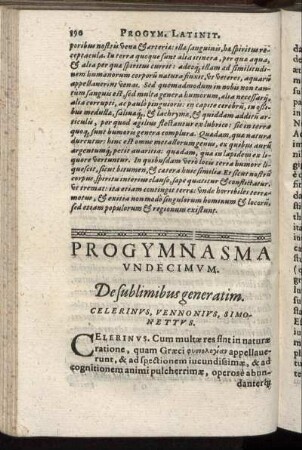 Progymnasma Undecimum. De sublimibus generatim.