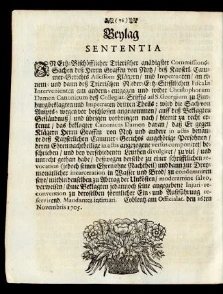 Beylag Sententia