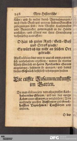 Die eilffte Zusammenkunfft im Garten