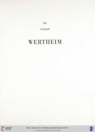 XII. Grafschaft Wertheim