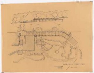 Garten Beyer, Niedermeiser: Lageplan 1:100, mit Ansicht