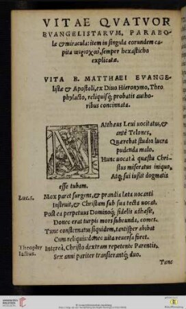 Vita B. Matthaei Evangelistæ & Apostoli