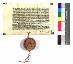 1502 April 1 Kardinal Raymund (Peraudi), Bischof von Gurk, erteilt dem Burckhard Sturmfeder und seine Frau Anna päpstlichen Ablaß. Sg.: A. Or., Perg. (lat.), Sieg. abg.