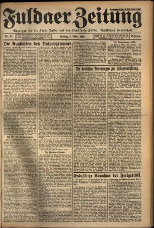 Ausgabe vom Freitag, den 02. März 1928.