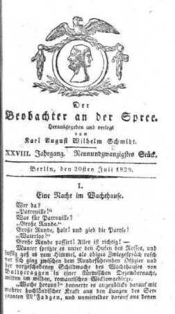 29. Stueck, 20. Juli 1829