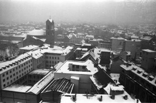 Karlsruher Innenstadt im Winter.