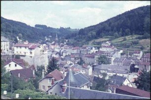 Blick auf Plombières les Bains in den Vogesen